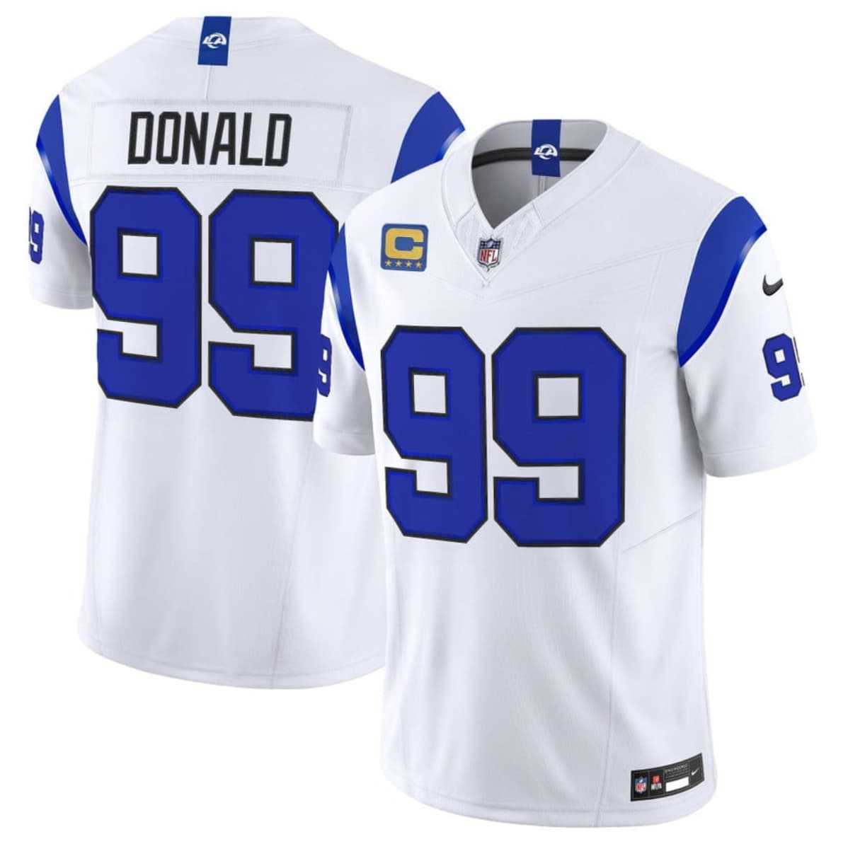 Men%27s Los Angeles Rams #99 Aaron Donald White 2026 F.U.S.E. With 4- Star C Patch Vapor Limited Stitched Jersey Dzhi->new england patriots->NFL Jersey