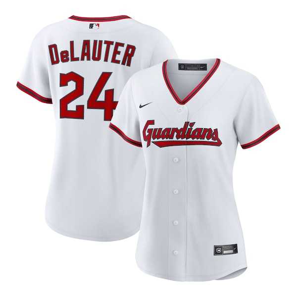 Women%27s Cleveland Guardians #24 Chase DeLauter Nike White Home Replica Jersey Dzhi->toronto blue jays->MLB Jersey