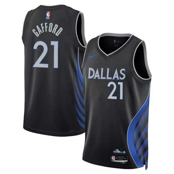 Men%27s Dallas Mavericks #21 Daniel Gafford Black 2025-26 City Edition Stitched Jersey Dzhi->dallas mavericks->NBA Jersey