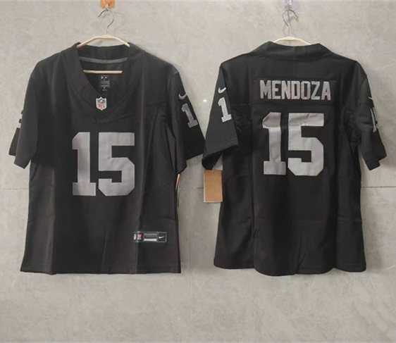 Women%27s Las Vegas Raiders #15 Fernando Mendoza Black 2026 Draft F.U.S.E. Vapor Stitched Jersey(Run Small)->las vegas raiders->NFL Jersey
