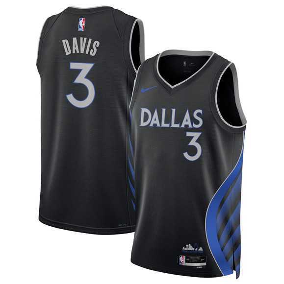 Men%27s Dallas Mavericks #3 Anthony Davis Black 2025-26 City Edition Stitched Jersey Dzhi->cleveland cavaliers->NBA Jersey