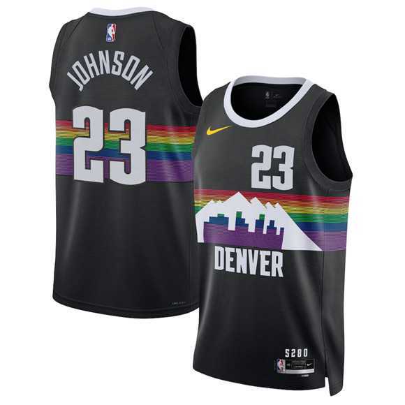 Mens Denver Nuggets #23 Cameron Johnson Black 2025-26 City Edition Stitched Jersey Dzhi->denver nuggets->NBA Jersey