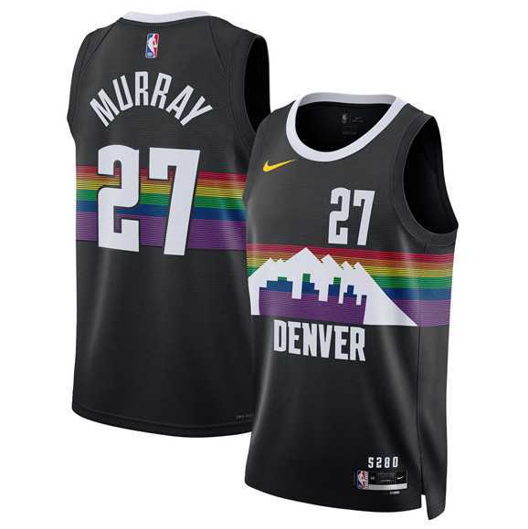 Mens Denver Nuggets #27 Jamal Murray Black 2025-26 City Edition Stitched Jersey Dzhi->denver nuggets->NBA Jersey
