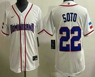 Women%27s Dominican #22 Juan Soto White 2026 World Classic Cool Base Jersey->mlb womens jerseys->MLB Jersey