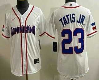 Women%27s Dominican #23 Fernando Tatis Jr White 2026 World Classic Cool Base Jersey->2026 world baseball classic->MLB Jersey