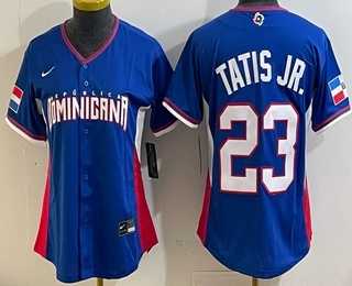 Women%27s Dominican #23 Fernando Tatis Jr Blue 2026 World Classic Cool Base Jersey->2026 world baseball classic->MLB Jersey