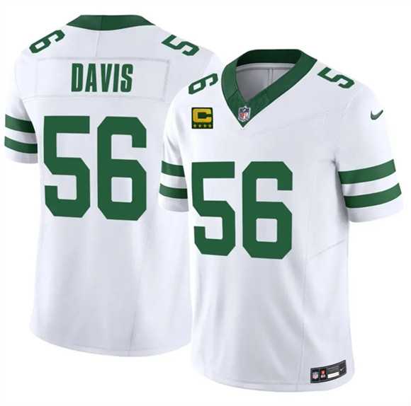 Men%27s New York Jets #56 Demario Davis White 2025 F.U.S.E. 4-Star C Patch Vapor Untouchable Limited Stitched Jersey Dzhi->new york jets->NFL Jersey