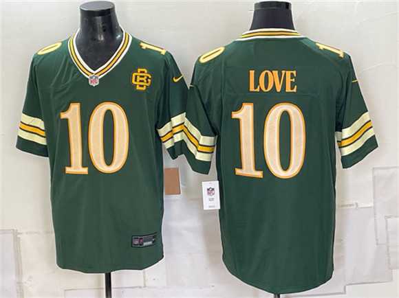 Men%27s Green Bay Packers #10 Jordan Love Dark Green 2026 Rivalries Collection Limited Stitched Jersey Dzhi->green bay packers->NFL Jersey