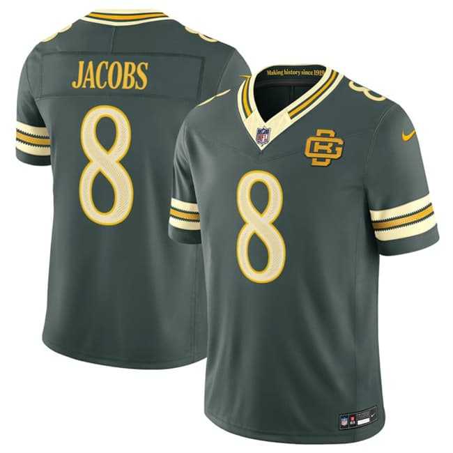 Men%27s Green Bay Packers #8 Josh Jacobs Dark Green 2026 F.U.S.E. Rivalries Collection Limited Stitched Jersey Dzhi->green bay packers->NFL Jersey
