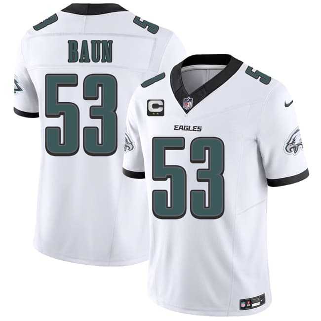 Men%27s Philadelphia Eagles #53 Zack Baun White 2026 F.U.S.E. 2-Star C Patch Vapor Untouchable Limited Stitched Jersey Dzhi->philadelphia eagles->NFL Jersey