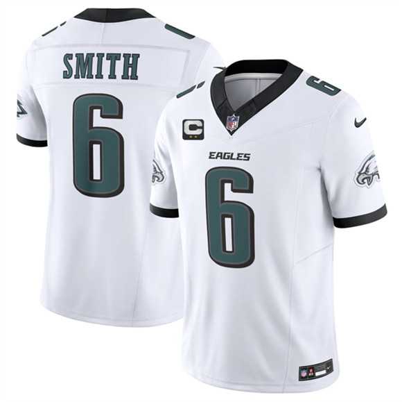 Men%27s Philadelphia Eagles #6 DeVonta Smith White 2026 F.U.S.E. 2-Star C Patch Vapor Untouchable Limited Stitched Jersey Dzhi->philadelphia eagles->NFL Jersey