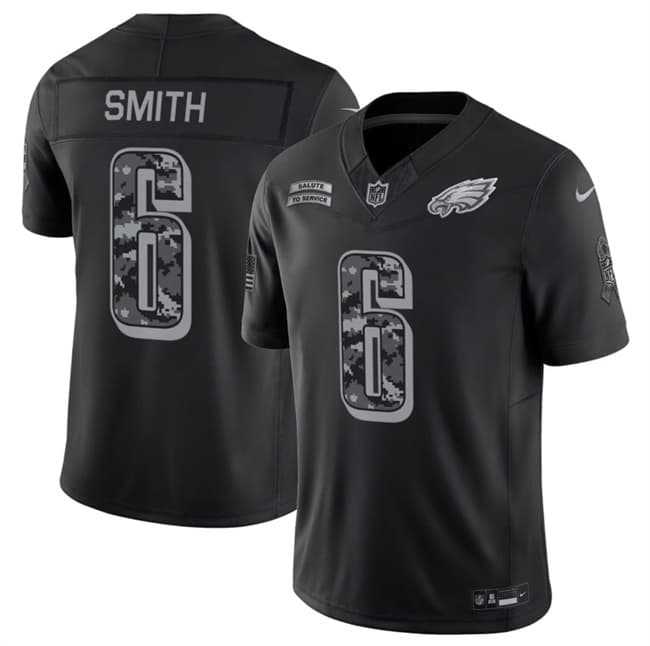 Men%27s Philadelphia Eagles #6 DeVonta Smith Black F.U.S.E. 2026 Salute to Service Limited Stitched Jersey->philadelphia eagles->NFL Jersey