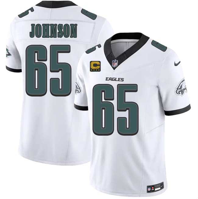 Men%27s Philadelphia Eagles #65 Lane Johnson White 2026 F.U.S.E. 4-Star C Patch Vapor Untouchable Limited Stitched Jersey Dzhi->philadelphia eagles->NFL Jersey