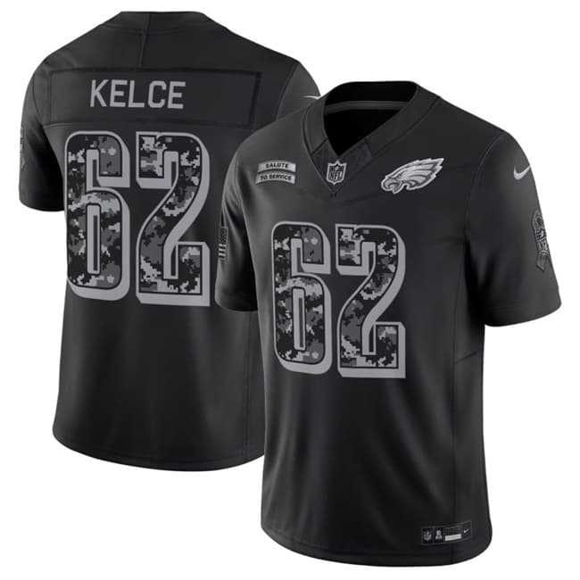 Men%27s Philadelphia Eagles #62 Jason Kelce Black F.U.S.E. 2026 Salute to Service Limited Stitched Jersey->philadelphia eagles->NFL Jersey