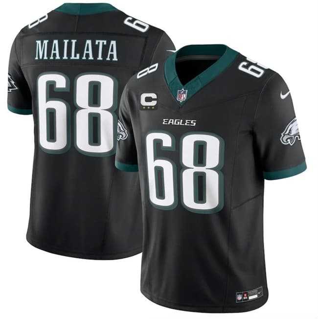 Men%27s Philadelphia Eagles #68 Jordan Mailata Black 2026 F.U.S.E. 3-Star C Patch Vapor Untouchable Throwback Limited Stitched Jersey Dzhi->philadelphia eagles->NFL Jersey
