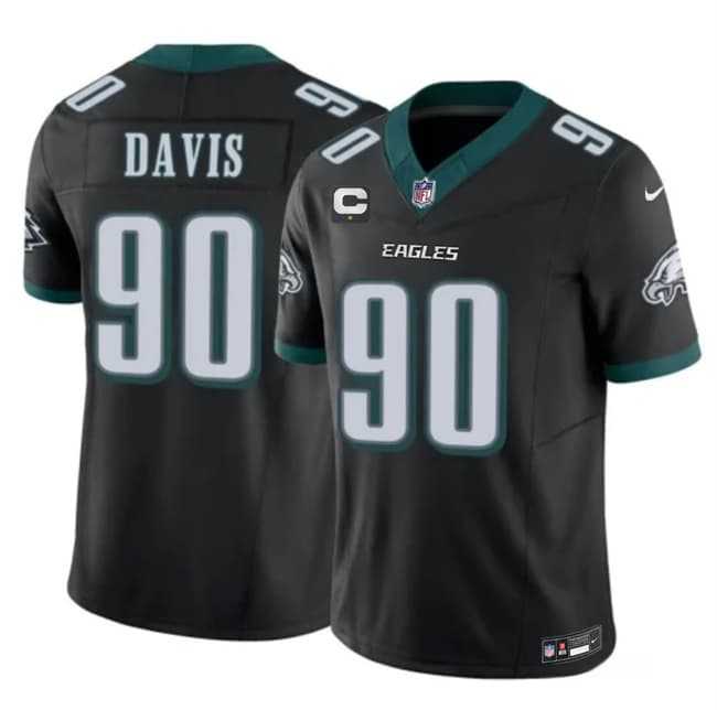 Men%27s Philadelphia Eagles #90 Jordan Davis Black 2026 F.U.S.E. 1-Star C PatchVapor Untouchable Limited Stitched Jersey Dzhi->philadelphia eagles->NFL Jersey