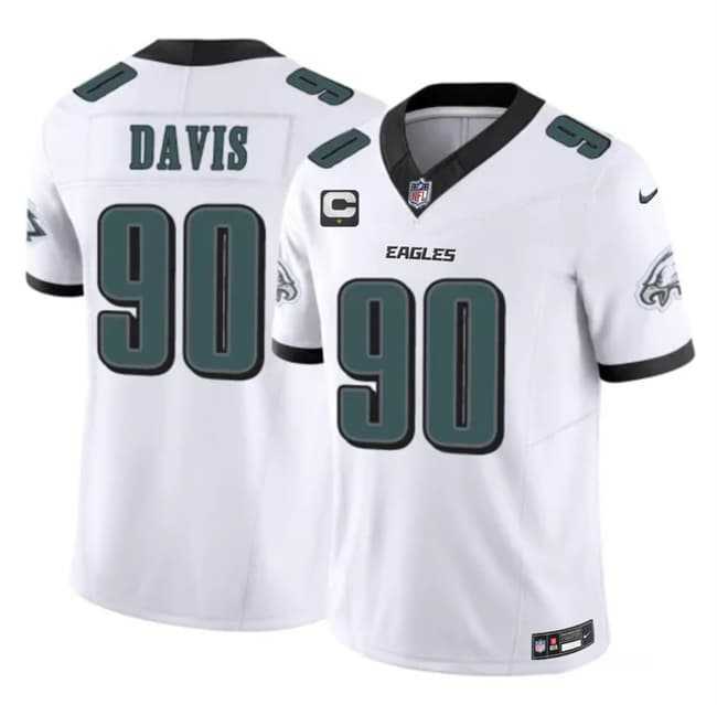 Men%27s Philadelphia Eagles #90 Jordan Davis White 2026 F.U.S.E. 1-Star C Patch Vapor Untouchable Limited Stitched Jersey Dzhi->pittsburgh steelers->NFL Jersey