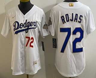 Women%27s Los Angeles Dodgers #72 Miguel Rojas White 2026 Gold Collection Stadium Jersey->mlb womens jerseys->MLB Jersey