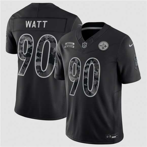 Men%27s Pittsburgh Steelers #90 T.J. Watt Black F.U.S.E. 2026 Salute to Service Limited Stitched Jersey->san francisco 49ers->NFL Jersey