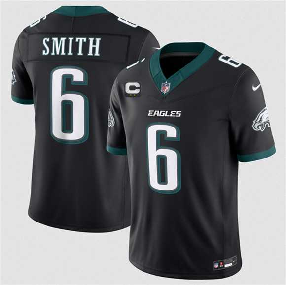 Men%27s Philadelphia Eagles #6 DeVonta Smith Black 2026 F.U.S.E. 2-Star C Patch Vapor Untouchable Limited Stitched Jersey Dzhi->philadelphia eagles->NFL Jersey