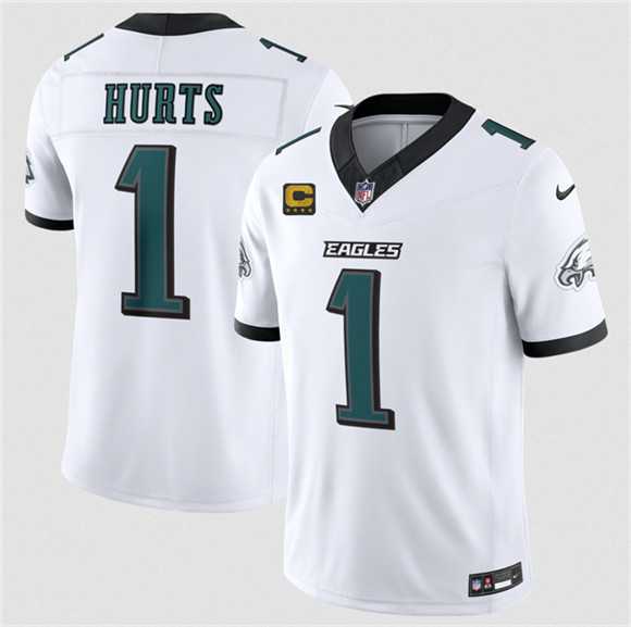 Men%27s Philadelphia Eagles #1 Jalen Hurts White 2026 F.U.S.E. 4-Star C Patch Vapor Untouchable Limited Stitched Jersey Dzhi->philadelphia eagles->NFL Jersey