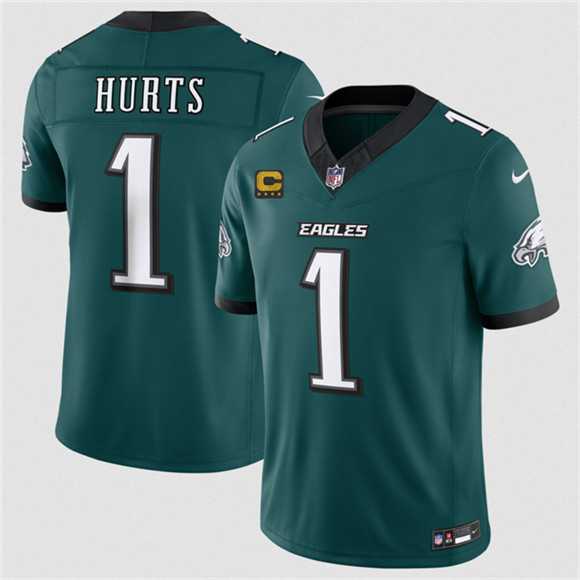 Men%27s Philadelphia Eagles #1 Jalen Hurts Green 2026 F.U.S.E. 4-Star C Patch Vapor Untouchable Limited Stitched Jersey Dzhi->philadelphia eagles->NFL Jersey