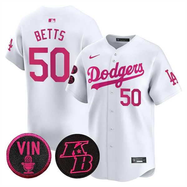 Men%27s Los Angeles Dodgers #50 Mookie Betts White 2026 Mother%27s Day Vapor Premier Limited Stitched Jersey Dzhi->los angeles dodgers->MLB Jersey