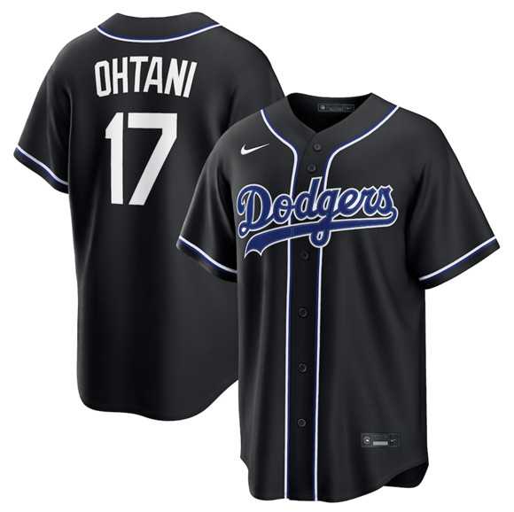 Men%27s Los Angeles Dodgers #17 Shohei Ohtani 2026 Black Out Stitched Jersey Dzhi->los angeles dodgers->MLB Jersey