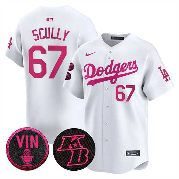 Men%27s Los Angeles Dodgers #67 Vin Scully White 2026 Mother%27s Day Vapor Premier Limited Stitched Jersey Dzhi->los angeles dodgers->MLB Jersey