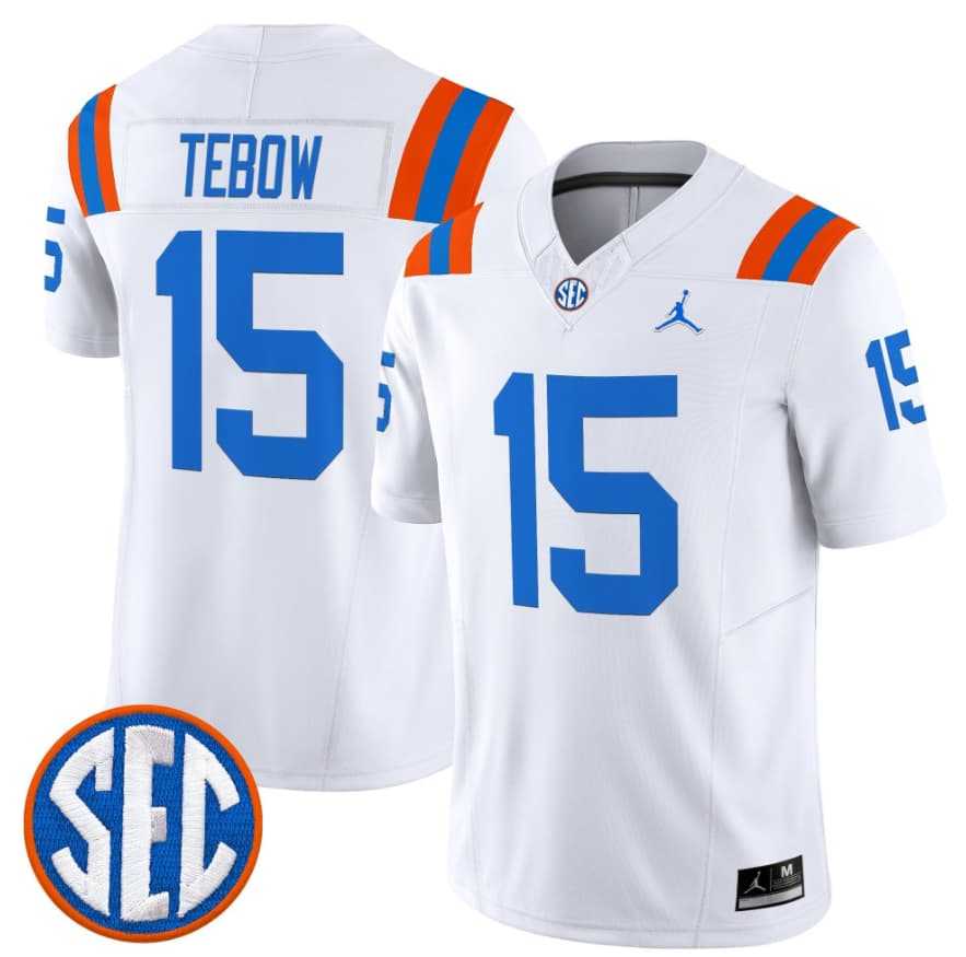 Men%27s Florida Gators #15 Tim Tebow White %271960s Throwback%27 F.U.S.E. Vapor Limited Stitched Jersey Dzhi->florida gators->NCAA Jersey