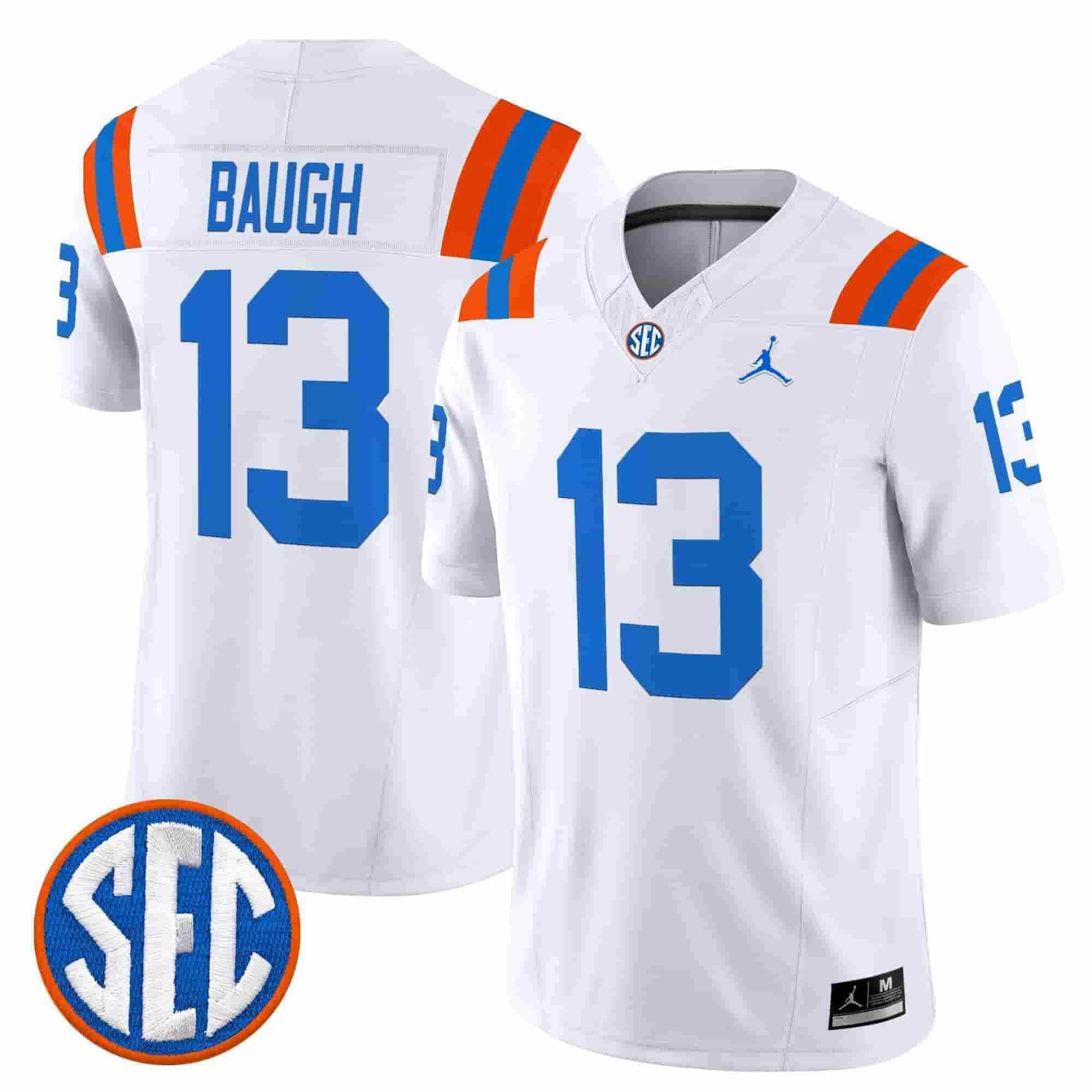 Men%27s Florida Gators #13 Jadan Baugh White %271960s Throwback%27 F.U.S.E. Vapor Limited Stitched Jersey Dzhi->florida gators->NCAA Jersey