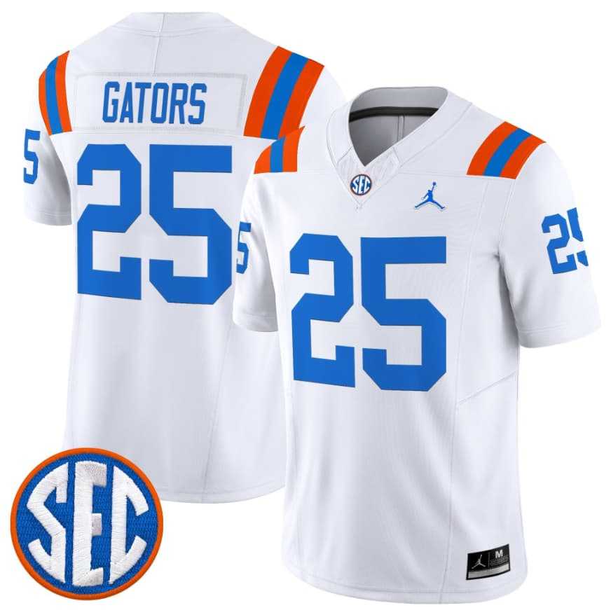 Men%27s Florida Gators #25 Gators White %271960s Throwback%27 F.U.S.E. Vapor Limited Stitched Jersey Dzhi->south carolina gamecocks->NCAA Jersey