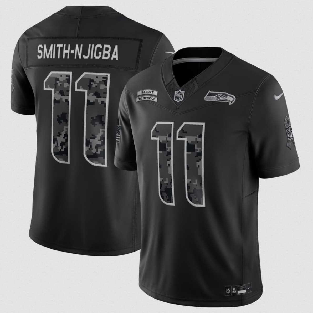 Men%27s Seattle Seahawks #11 Jaxon Smith-Njigba Black 2026 F.U.S.E. Salute to Service Limited Stitched Jersey->seattle seahawks->NFL Jersey