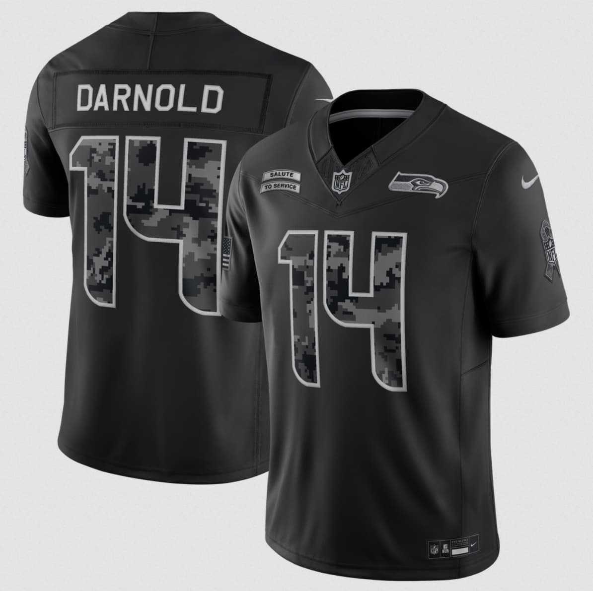 Men%27s Seattle Seahawks #14 Sam Darnold Black 2026 F.U.S.E. Salute to Service Limited Stitched Jersey->seattle seahawks->NFL Jersey