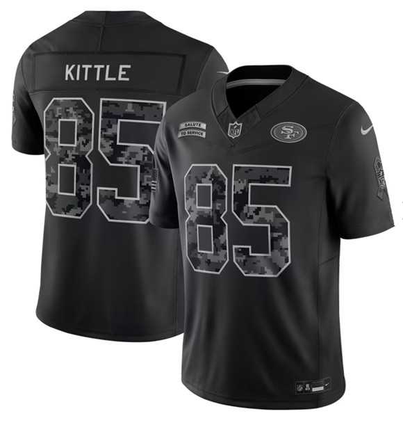 Men%27s San Francisco 49ers #85 George Kittle Black 2026 F.U.S.E. Salute to Service Limited Stitched Jersey->seattle seahawks->NFL Jersey