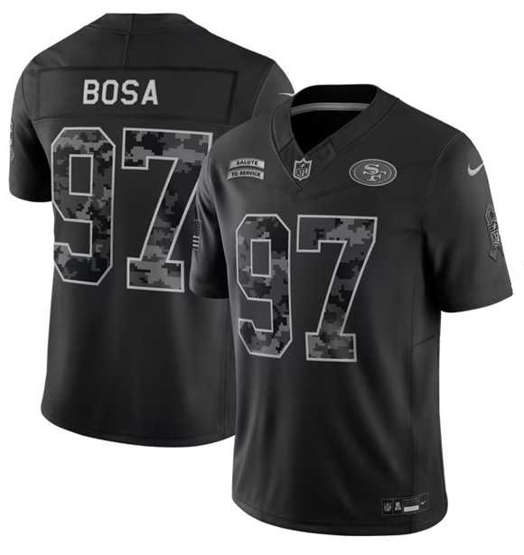 Men%27s San Francisco 49ers #97 Nick Bosa Black 2026 F.U.S.E. Salute to Service Limited Stitched Jersey->seattle seahawks->NFL Jersey