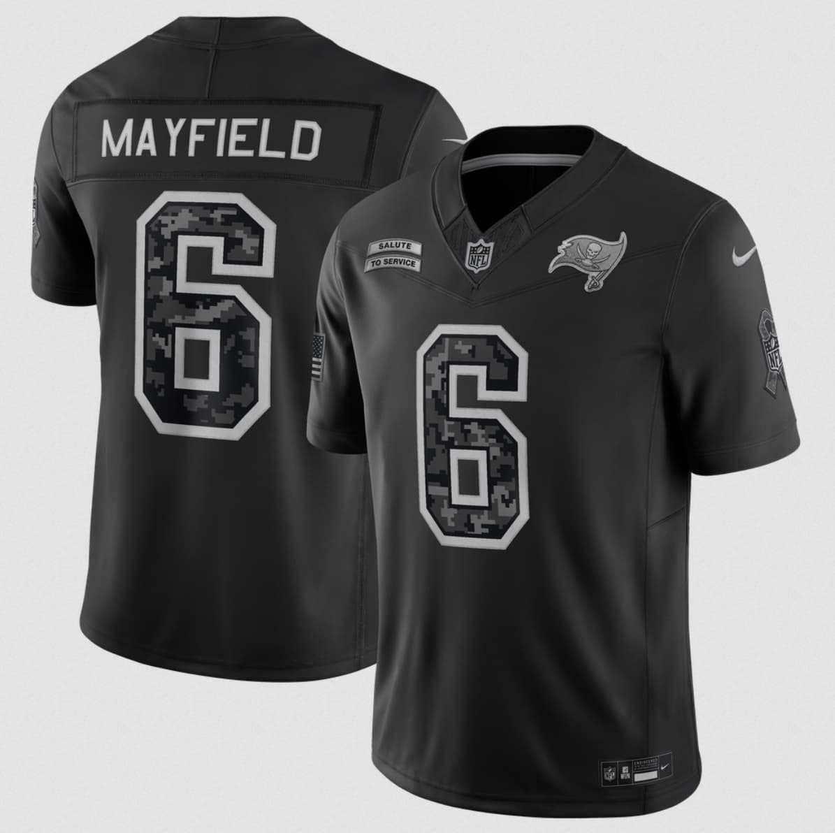 Men%27s Tampa Bay Buccaneers #6 Baker Mayfield Black 2026 F.U.S.E. Salute to Service Limited Stitched Jersey->washington commanders->NFL Jersey