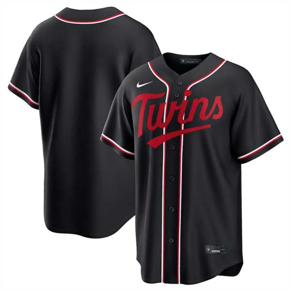 Men%27s Minnesota Twins Blank Black Out Stitched Jersey Dzhi->miami marlins->MLB Jersey