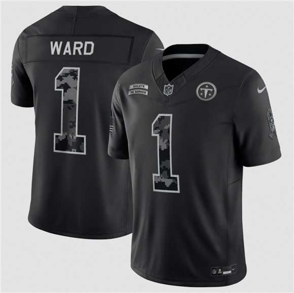 Men%27s Tennessee Titans #1 Cameron Ward Black F.U.S.E. 2026 Salute to Service Limited Stitched Jersey->washington commanders->NFL Jersey