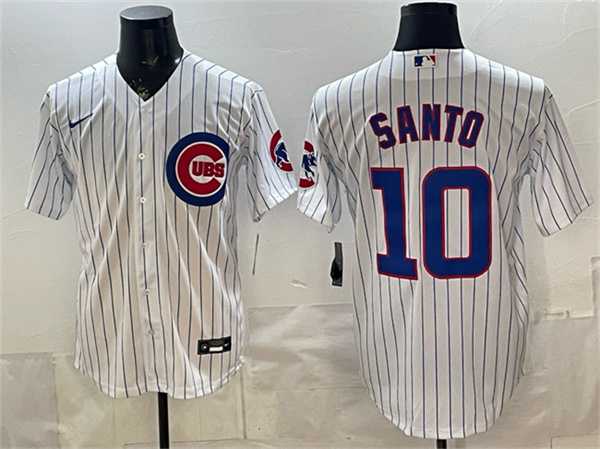 Men%27s Chicago Cubs #10 Ron Santo White Cool Base Stitched Jersey->chicago white sox->MLB Jersey