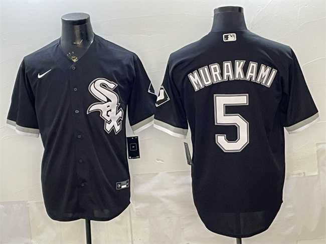 Men%27s Chicago White Sox #5 Munetaka Murakami Black Alternate Stitched Jersey->detroit tigers->MLB Jersey