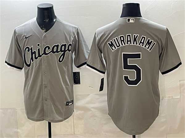 Men%27s Chicago White Sox #5 Munetaka Murakami Gray Stitched Jersey->los angeles angels->MLB Jersey