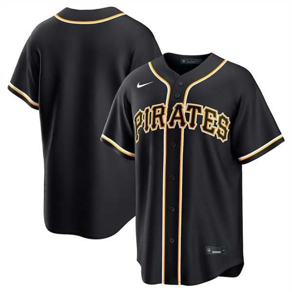 Men%27s Pittsburgh Pirates Blank Black Out Stitched Jersey Dzhi->pittsburgh pirates->MLB Jersey