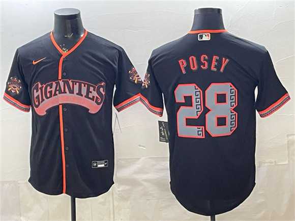 Men%27s San Francisco Giants #28 Buster Posey Black 2026 Alternate Stadium Stitched Jersey Dzhi->pittsburgh pirates->MLB Jersey