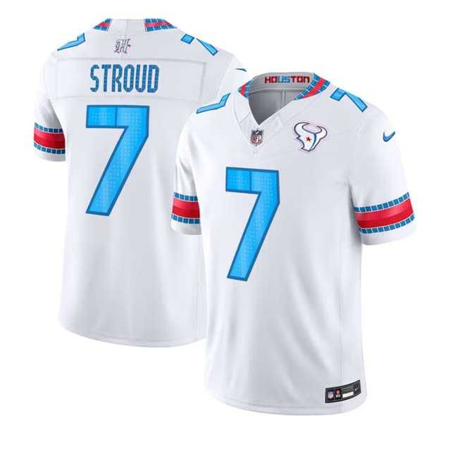 Women%27s Houston Texans #7 C.J. Stroud White 2026 F.U.S.E. Rivalries Collection Limited Stitched Jersey(Run Smaller) Dzhi->new england patriots->NFL Jersey