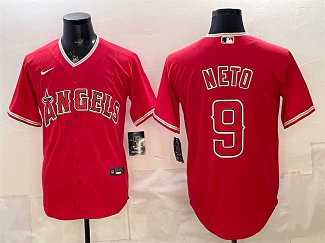 Men%27s Los Angeles Angels #9 Zach Neto Red Stitched Jersey->los angeles dodgers->MLB Jersey