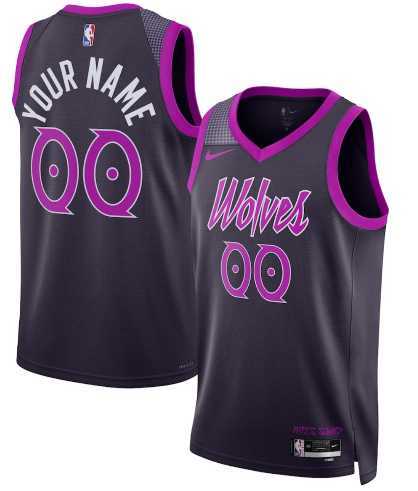Mens Minnesota Timberwolves Active Player Custom Purple 2025-26 City Edition Stitched Jersey Dzhi->minnesota timberwolves->NBA Jersey