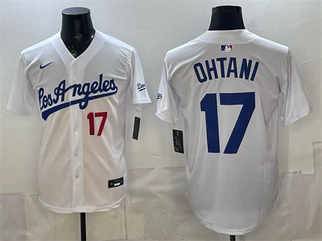 Men%27s Los Angeles Dodgers #17 Shohei Ohtani White Alternate Stadium Stitched Jersey->los angeles dodgers->MLB Jersey