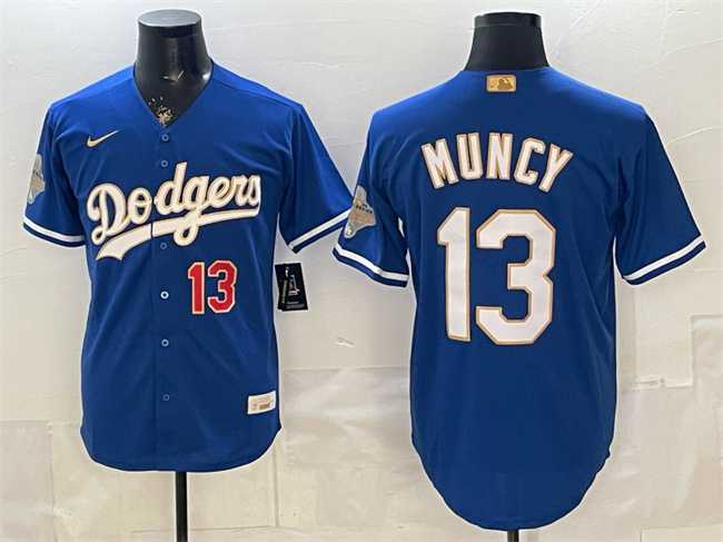 Men%27s Los Angeles Dodgers #13 Max Muncy Royal 2026 Alternate Gold Collection Stadium Stitched Jersey->los angeles dodgers->MLB Jersey