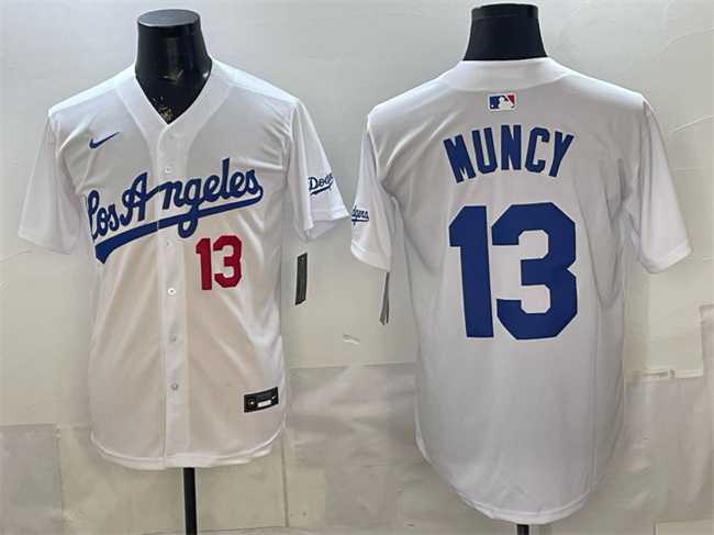 Men%27s Los Angeles Dodgers #13 Max Muncy White Alternate Stadium Stitched Jersey->los angeles dodgers->MLB Jersey